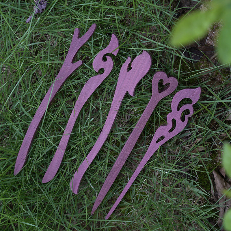 紫罗兰木发簪半成品紫苏木紫芯苏木自己做发簪礼物原料材料