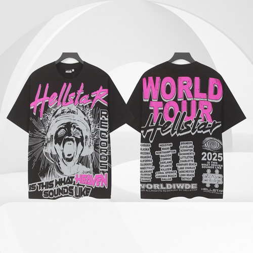 Hellstar地狱之星 潮牌T恤 跨境专供欧美式潮牌印花嘻哈高街短袖