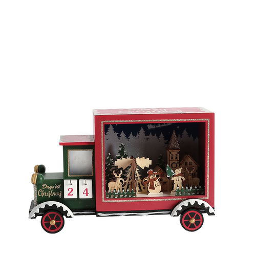 CHRISTMAS木卡车LED灯摆件