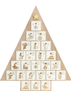 Christmas圣诞节倒数计时圣诞树造型日历柜装饰礼品简约风advent