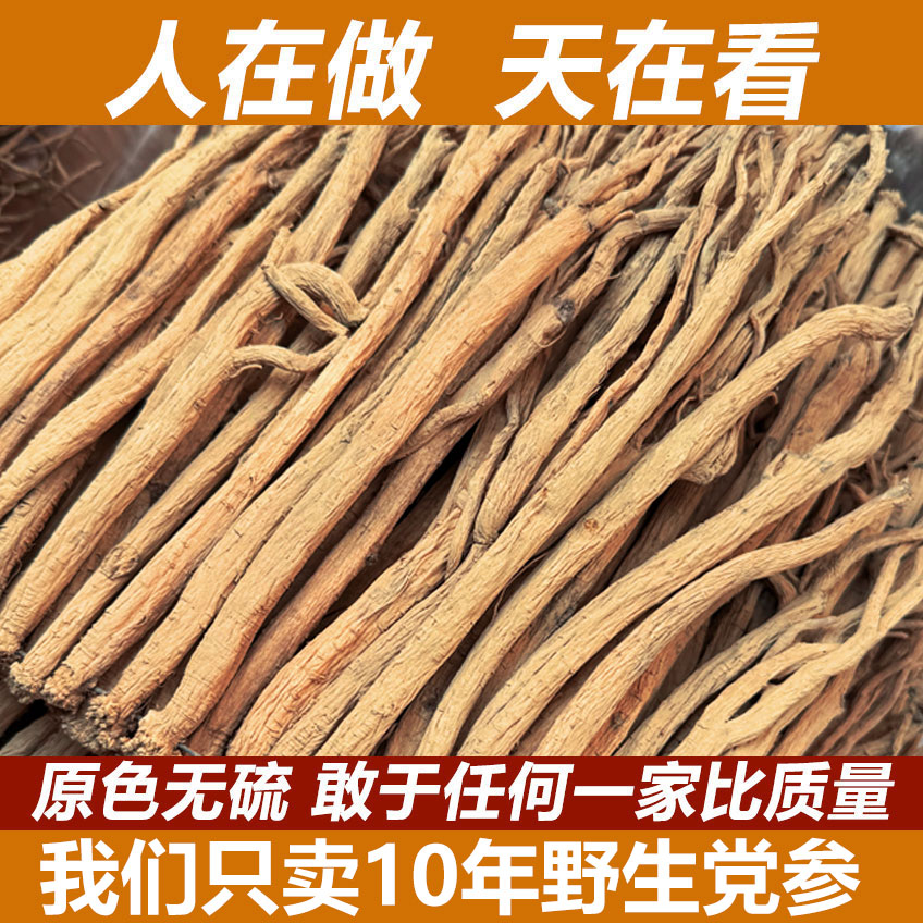 野生党参干货500g特级无硫正品甘肃大条党参条正宗中药材当归黄芪