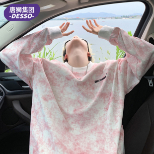 T恤男 圆领长袖 唐狮集团DESSO新款 卫衣男宽松满印字母青少年秋季