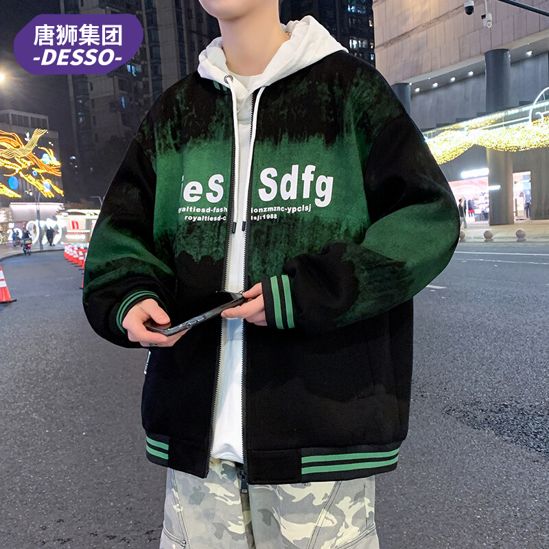 唐狮集团DESSO拼色百搭棒球服男款2025春秋美式复古情侣外套