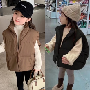 女童马甲秋冬2025新款儿童洋气时髦冬季坎肩加棉加厚宝宝背心外穿