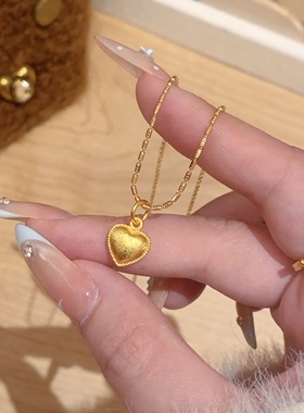 重生小元宝时序灵动金色拉丝项链