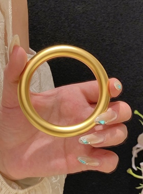 puala 新中式国潮风 加粗素圈手镯传承古法实心手镯 S116