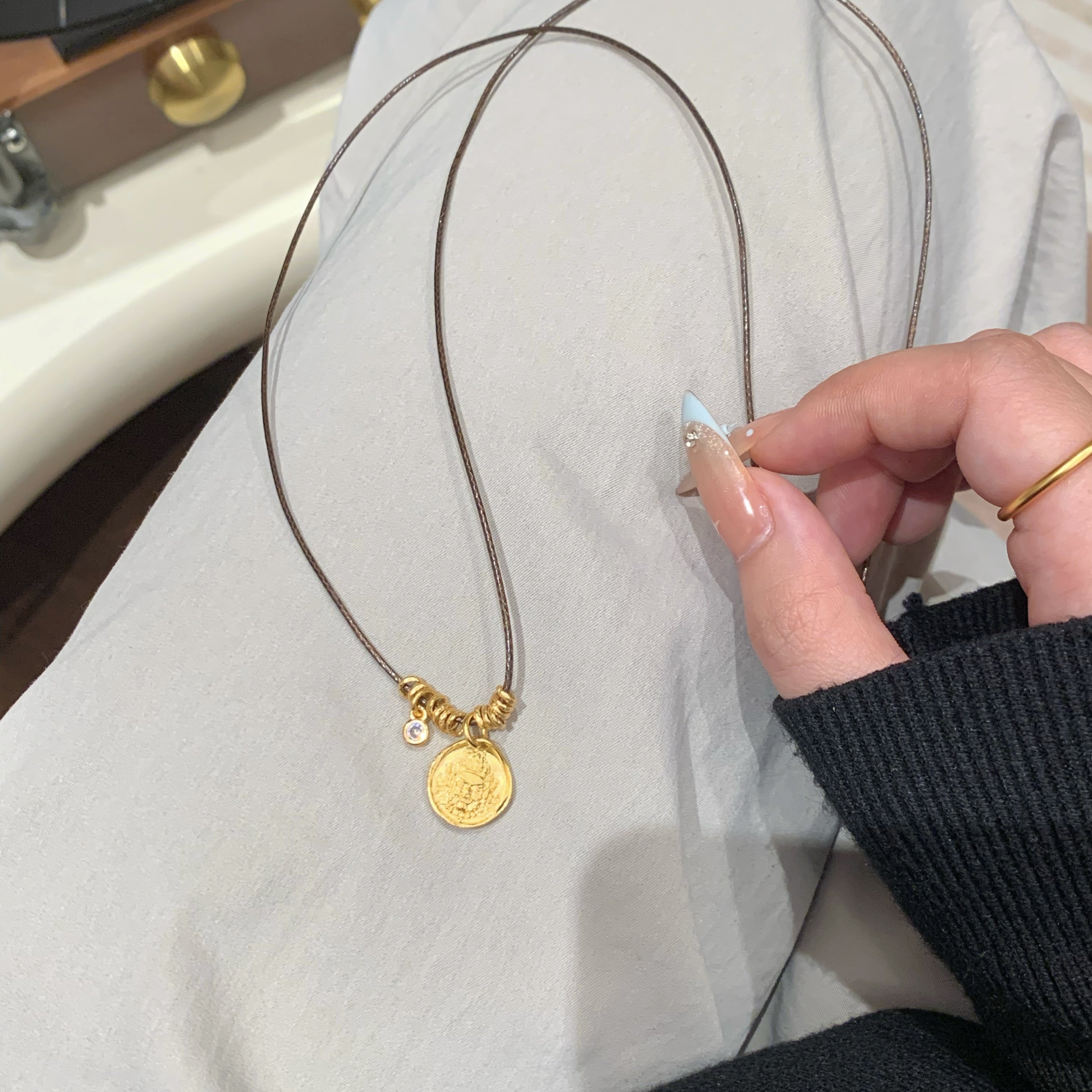 paula时序  古法扎基拉姆黄财神盘缠吊坠项链 Y035