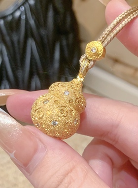 重生小元宝paula时序新中式国潮爆闪戗刻车花碎冰胖葫芦项链S055