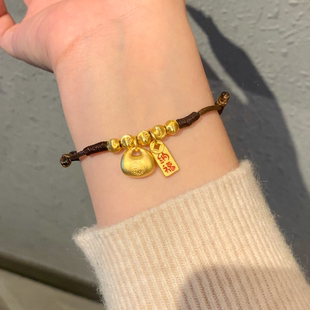 小胖福招财纳福猫眼珠编织绳手链 国潮风 R022 新中式 Paula时序