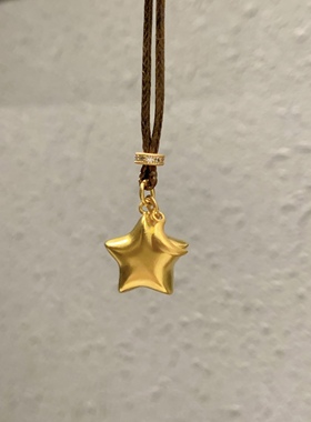 重生小元宝Paula时序古法鎏金立体实心星星女毛衣链项链礼物Y003