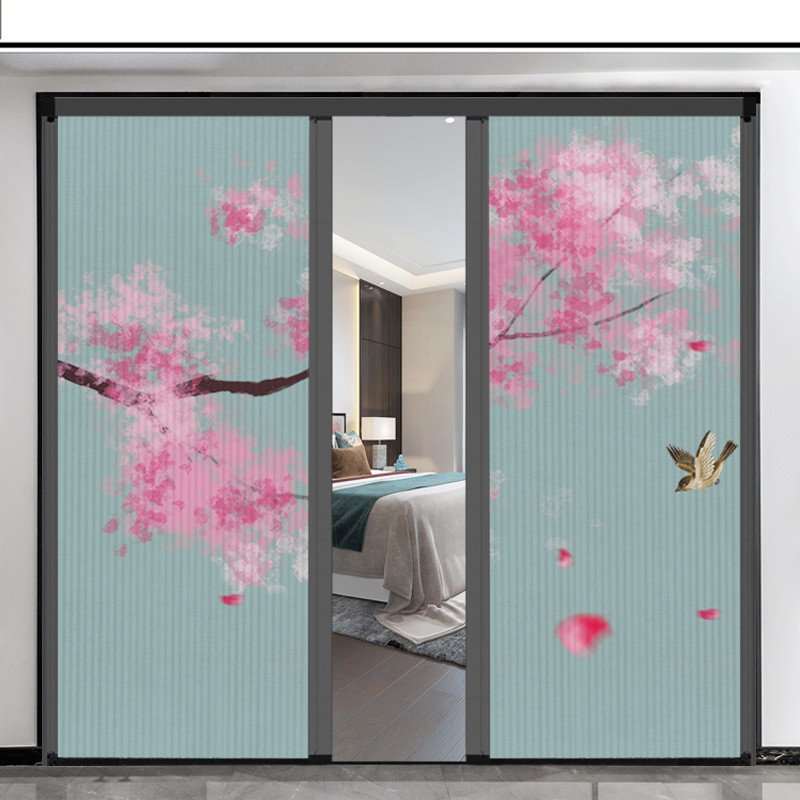 新中式蜂巢折叠移门隔断室内推拉门阳台卧室厨房移门定制