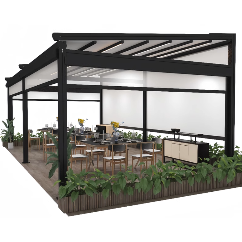 定制移动收缩推拉雨棚夜市烧烤大排档帐篷户外活动伸缩遮阳防雨篷