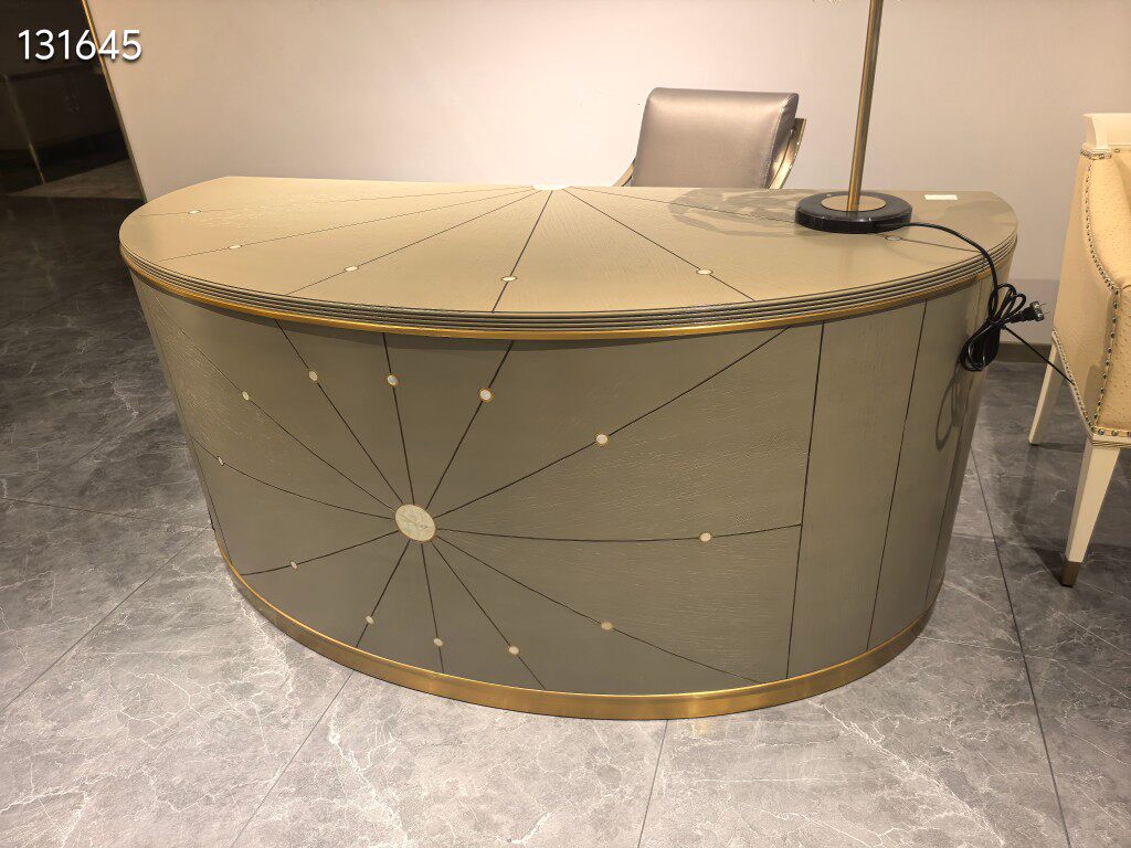 轻奢风格书桌书台办公桌ARC10-HO-01欧洲进口榉木+直纹橡木皮