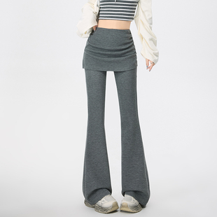 运动长裤 提臀微喇瑜伽裤 裙屁帘假两件高腰显瘦长裤 女春夏新款