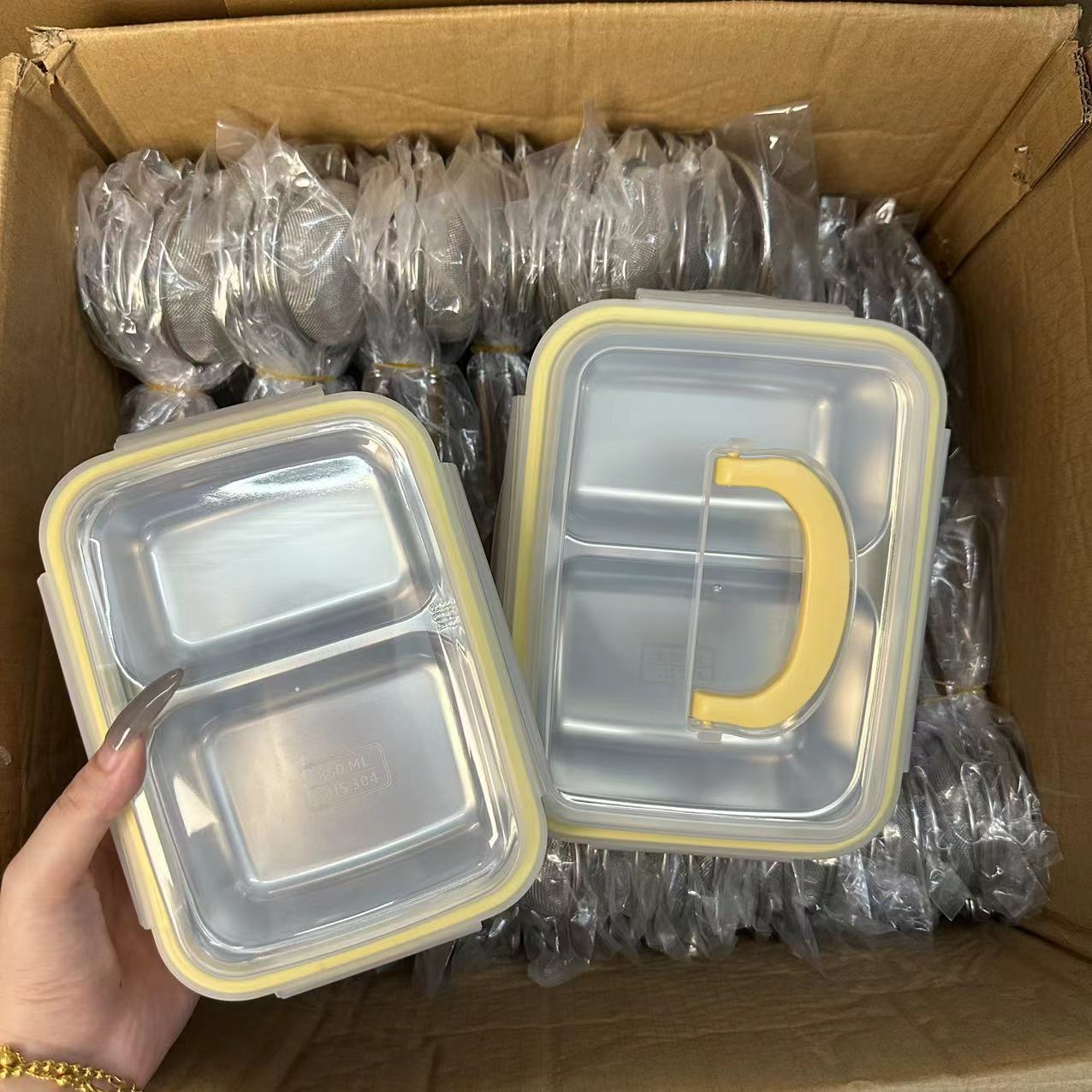 304不锈钢分格饭盒可微波