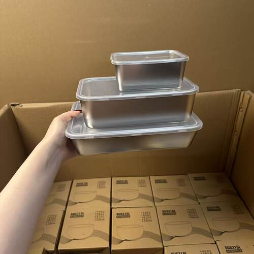 颜一好物 304不锈钢备菜盆凉菜盆长方形带盖加厚分装盒户外野餐盒