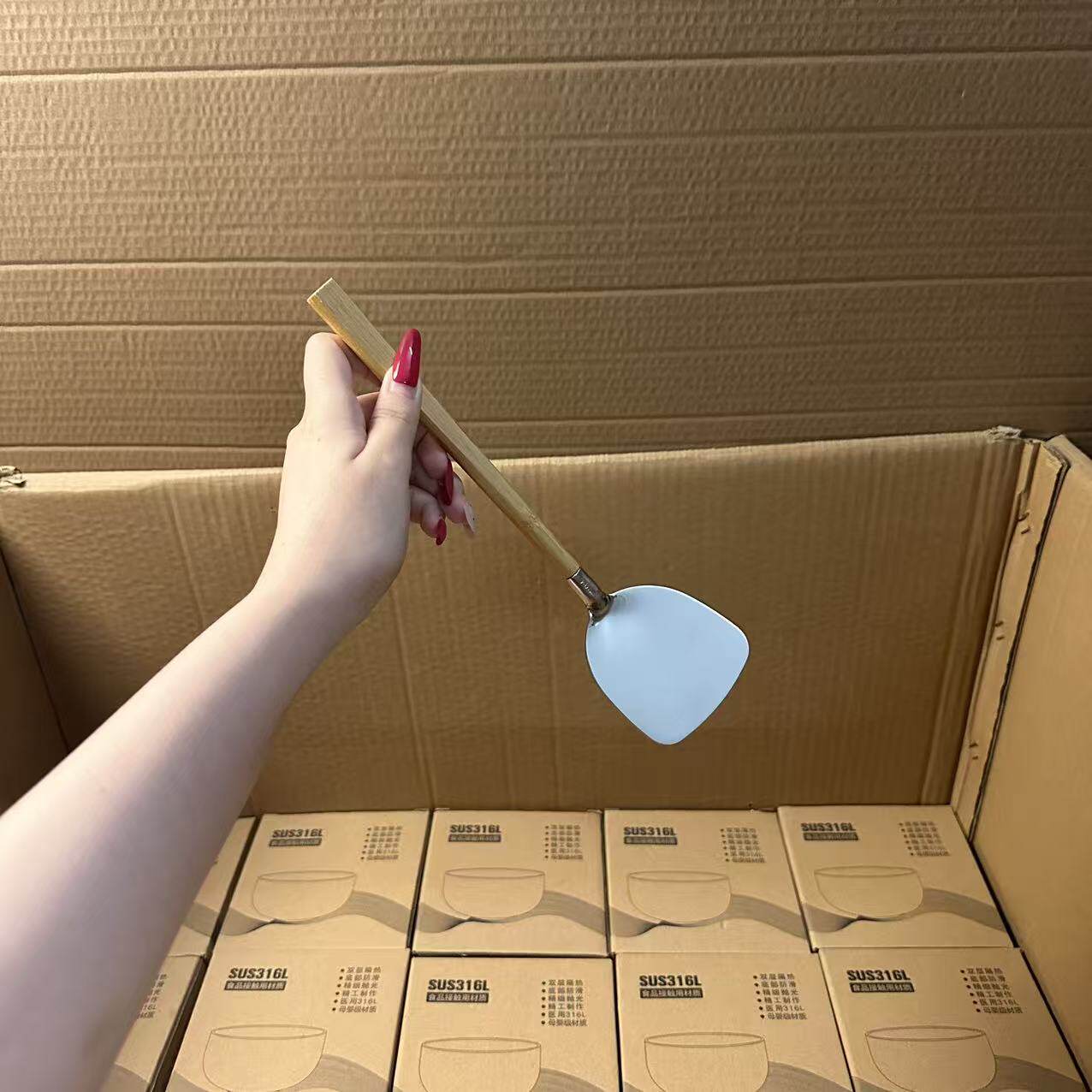 颜一好物 304不锈钢小锅铲烙饼铲子厨房迷你小炒菜铲子短柄煎铲