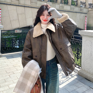 冬装新款 大货已出 羊羔毛领子皮衣棉服6505-P185控278图片