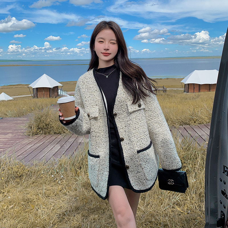现货冬款小香风羽绒服90绒内胆163-F501-90绒内胆P245-控368，女装羽绒服，拾菱