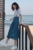 夏季主推款现货！超仙雪纺背带裙+T恤套装1307-0828，女装套装/套裙，拾菱