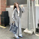 新款格纹拼接卫衣套装163-2539-P185控278，女装套装/套裙，拾菱