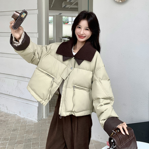新款 大货已出 针织领蛋白皮50绒羽绒服2609-P245控348图片