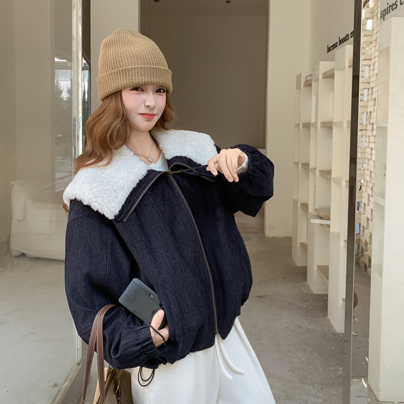 新款大货已出仿牛仔面料90绒内胆羽绒服2625-P285控428,女装羽绒服,拾菱