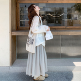 现货新款绣花衬衫+条纹半身裙套装163-2521-P185控268，女装套装/套裙，拾菱