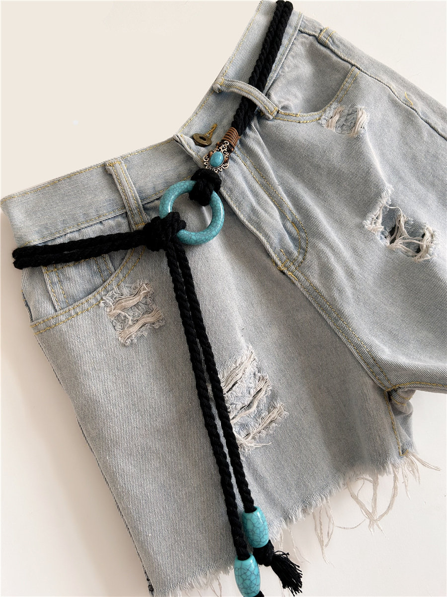 民族风波西米亚链条腰带女配饰长裙腰带装饰连衣裙文艺范打结腰绳