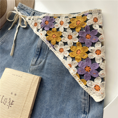 多巴胺三角巾针织棉流苏屁帘叠穿