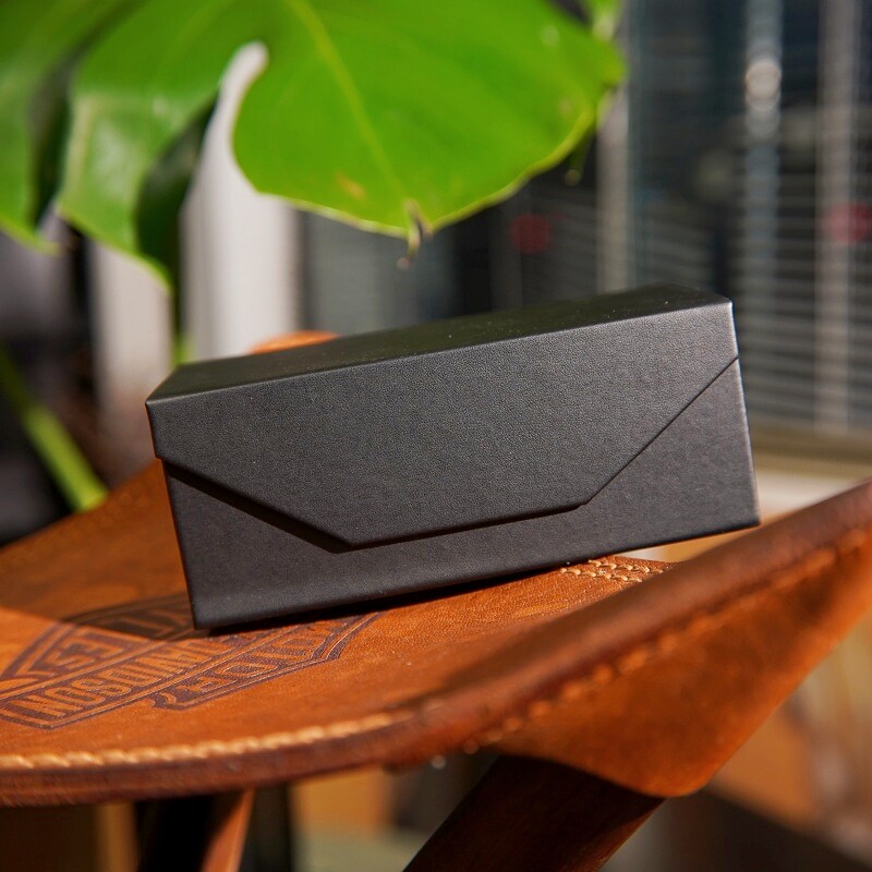 二连折叠大容量眼镜盒 高级感ins便携式墨镜太阳镜收纳盒手工镜盒