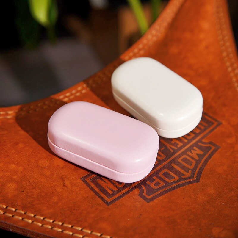 铝制折叠眼镜盒老花镜近视眼镜盒易携带小巧纯色清新pu皮质镜盒子