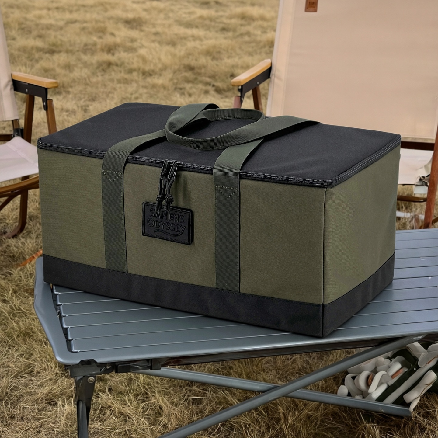 户外露营野餐收纳包气罐炊具包多功能餐具收纳箱大容量旅行杂物袋