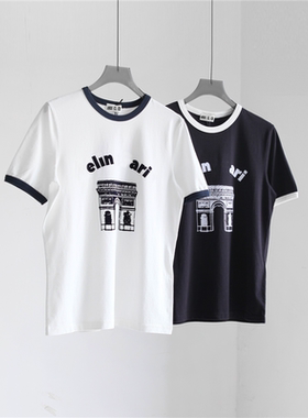 ANDS CL CE 短袖女t恤夏季上衣2024新款爆款植绒南油高端女装深圳