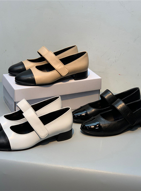 ANDS BCA TB 法式单鞋小香风玛丽珍鞋女芭蕾舞羊皮气质高跟鞋外贸