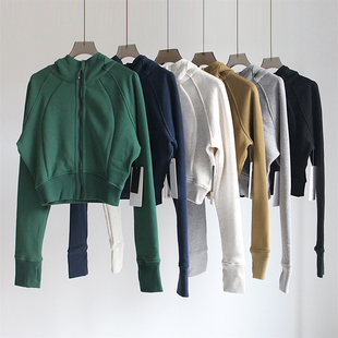 纯原单 抓绒厚加绒外套短款 上衣连帽卫衣 ANDS 外贸女装 SCUBA