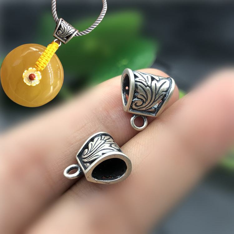 复古连接扣项链挂绳银饰品