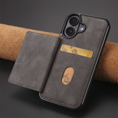 适用iPhone16手机壳全包防摔插卡17promax外壳苹果16E隐藏式15pro卡包14plus支架13mini证件装卡套12带卡槽11