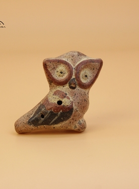PERU秘鲁进口印加古乐器猫头鹰笛陶笛模仿猫头鹰哨叫声Ocarina