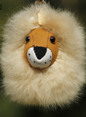 PERU秘鲁进口狮子头钥匙扣挂件包挂装饰羊驼毛leon alpaca羊驼毛