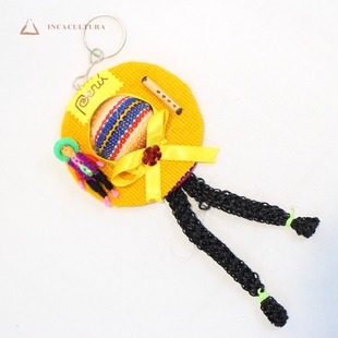 PERU秘鲁进口安第斯小帽子钥匙扣挂饰包挂可爱南美纪念品
