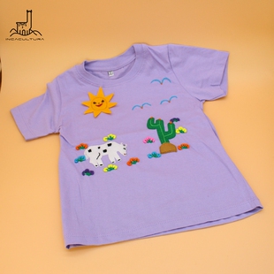 INCACULTURA秘鲁进口纯棉童装T恤儿童上衣短袖手工拿铁同款1-9岁