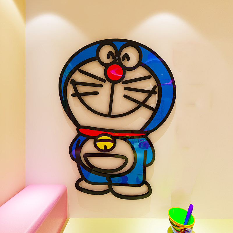 哆啦a梦机器猫3d卡通动漫立体墙贴电视背景墙卧室宿舍改造装饰画