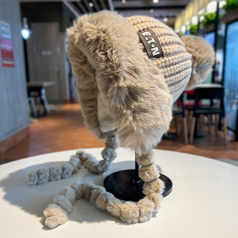 毛绒雷锋帽日韩女秋冬季