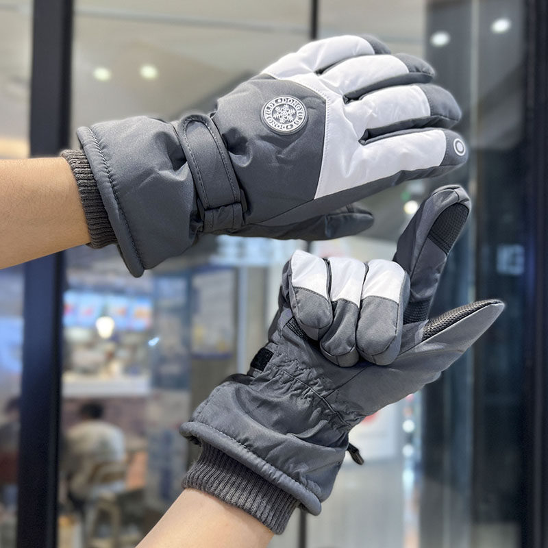 滑雪手套女防风防水可触屏骑电动车防寒保暖棉手套男冬季加绒加厚