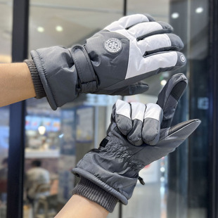滑雪手套女防风防水可触屏骑电动车防寒保暖棉手套男冬季加绒加厚