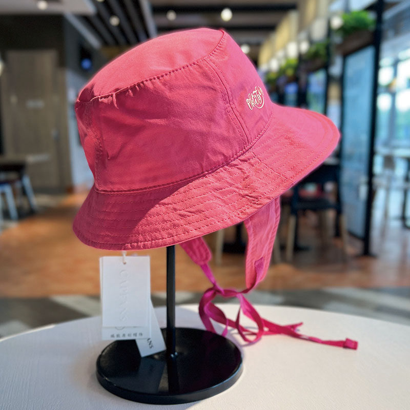 日系速干薄款防晒遮阳帽子女户外露营系带渔夫帽红色显白减龄盆帽,服饰配件/皮带/帽子/围巾,帽子,淘宝优惠券,粉丝福利购,淘宝优惠卷