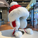 红色毛绒雷锋帽女2025冬季 加厚加绒针织护耳帽东北防寒防冻蒙古帽