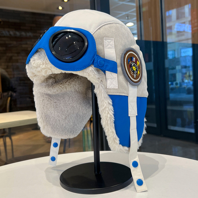 新款飞行员帽子男女冬季加绒保暖