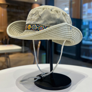 西部旅游牛仔帽女春秋户外大帽檐渔夫帽水洗百搭徒步露营登山帽男